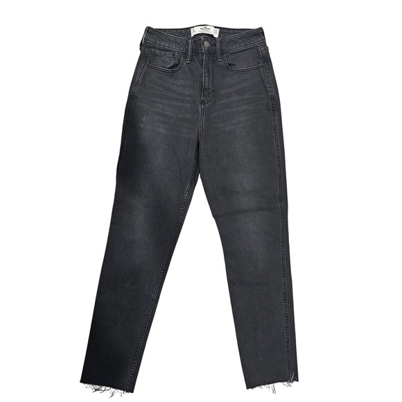Hollister Curvy High Rise Mom Jeans Vintage Stretch Black Wash Denim - Picture 1 of 6